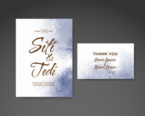 Wedding invitation with abstract watercolor background