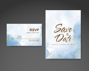 Wedding invitation with abstract watercolor background