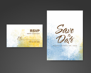 Wedding invitation with abstract watercolor background