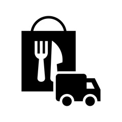 delivery food icon or logo isolated sign symbol vector illustration - high quality black style vector icons
