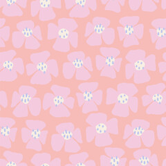 Pink floral seamless repeat pattern