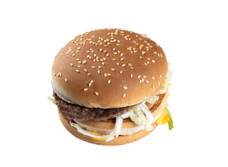 Double hamburger on transparent background prepared as png file