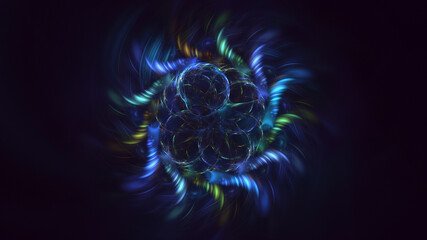 3D rendering abstract colorful fractal light background