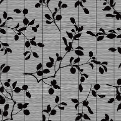 Seamless botanical pattern of Japanese elements,