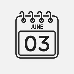 Icon page calendar day - 3 June