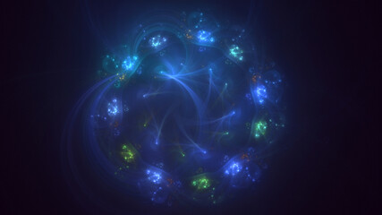 3D rendering abstract round light background