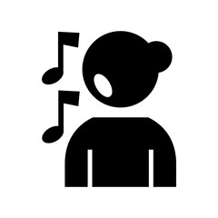singer icon or logo isolated sign symbol vector illustration - high quality black style vector icons
