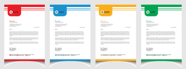 Corporate business colourful letterhead template with a4 size stationary item modern letterhead.