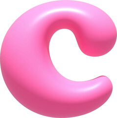 Alphabet  illustration typeface letter C. Typography decorate design display font.3D gummy jelly.