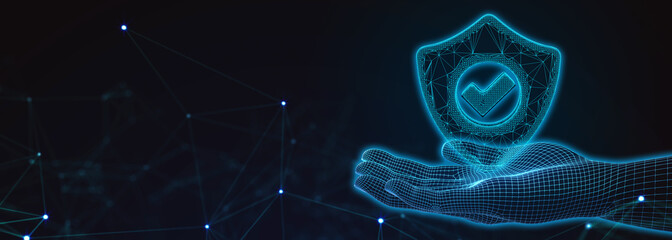 Cyber security data protection business technology privacy concept. 3d illustration