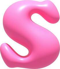 Alphabet  illustration typeface letter S. Typography decorate design display font.3D gummy jelly.