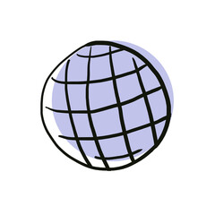 hand-drawn blue globe illustration suitable for icon, illustration, graphical asset, animation icon, thumbnail icon.