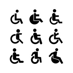 wheelchair icon or logo isolated sign symbol vector illustration - high quality black style vector icons

