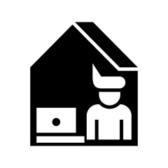 work from home icon or logo isolated sign symbol vector illustration - high quality black style vector icons
