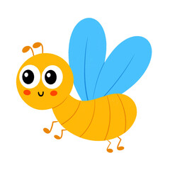 Cartoon dragonfly character icon.