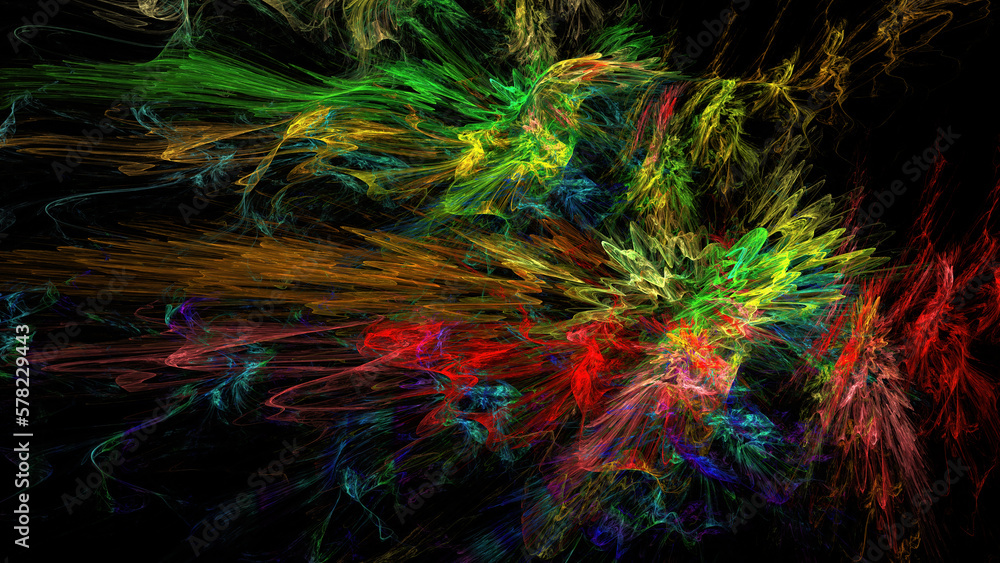 Aufkleber digital fractal art computer generated 3d rendered graphics, abstract shapes and forms, beautiful fr