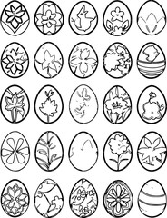 icon set of easter, easter egg