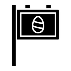 Easter Signboard Icon Style