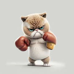 Cute cat boxer, kitten with boxing gloves - Ai, Ai generative 