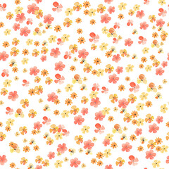 Seamless watercolor tiny flowers pattern