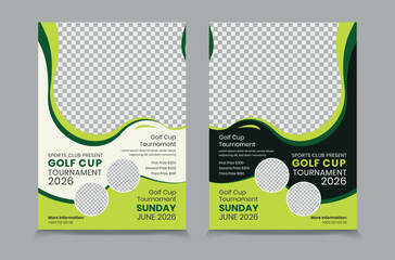 Golf tournament flyer template, vector illustration eps 10
Gold tournament double side or page flyer template