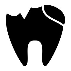 Vector Design Tooth Decayed Icon Style