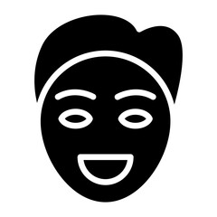 Vector Design Smiling Man Icon Style