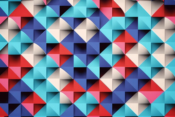 Fototapeta premium geometric seamless pattern of colored cubes, AI generated