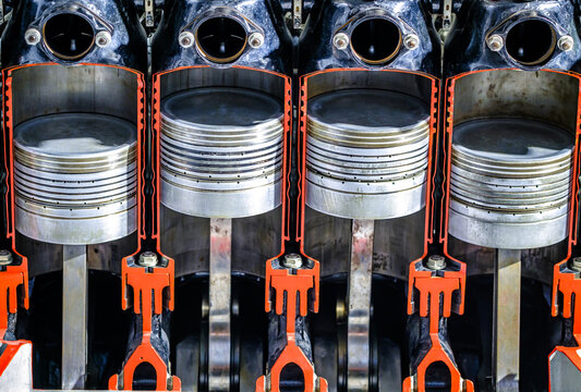 old motor engine close up