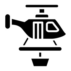 Vector Design Firefighter Helicopter Icon Style