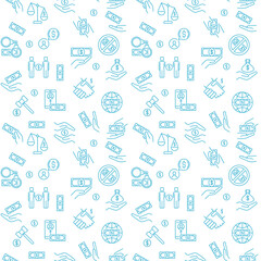 Bribery and Corruption vector seamless background - Bribery line pattern