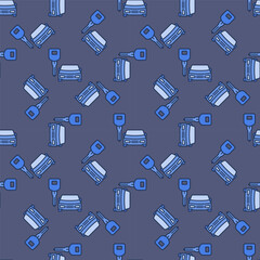 Car Hire vector Rent a Vehicle blue seamless pattern
