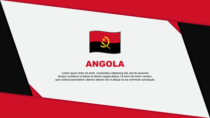 Angola Flag Abstract Background Design Template. Angola Independence Day Banner Cartoon Vector Illustration. Angola Independence Day