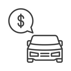 Car Price vector Buy or Sell Vehicle concept outline icon or sign