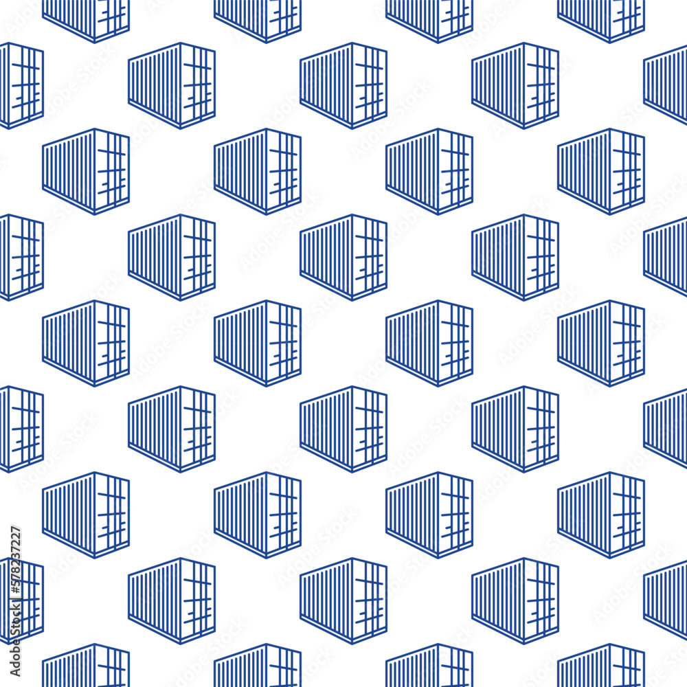 Poster container vector shipping concept simple outline seamless pattern
