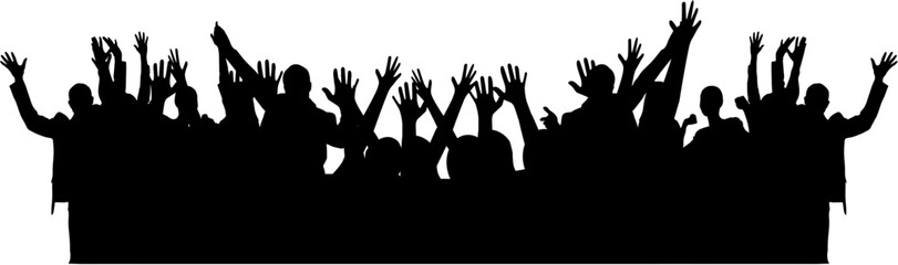 Audience Silhouette Vector Set in Black Color
