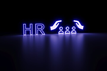 HR neon concept self illumination background 3D illustration