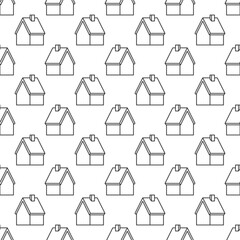 House vector concept linear seamless pattern or Home background