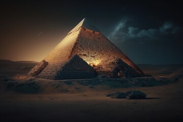 Obraz na płótnie Canvas Egyptian mythology - pyramids - Generative AI