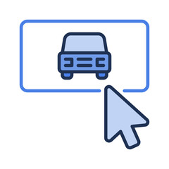 Rental Car vector Online Booking concept blue icon