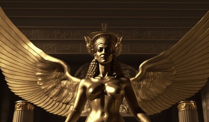 Egyptian mythology - goddes isis - obrazy, fototapety, plakaty