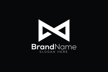 Letter M play icon logo design template