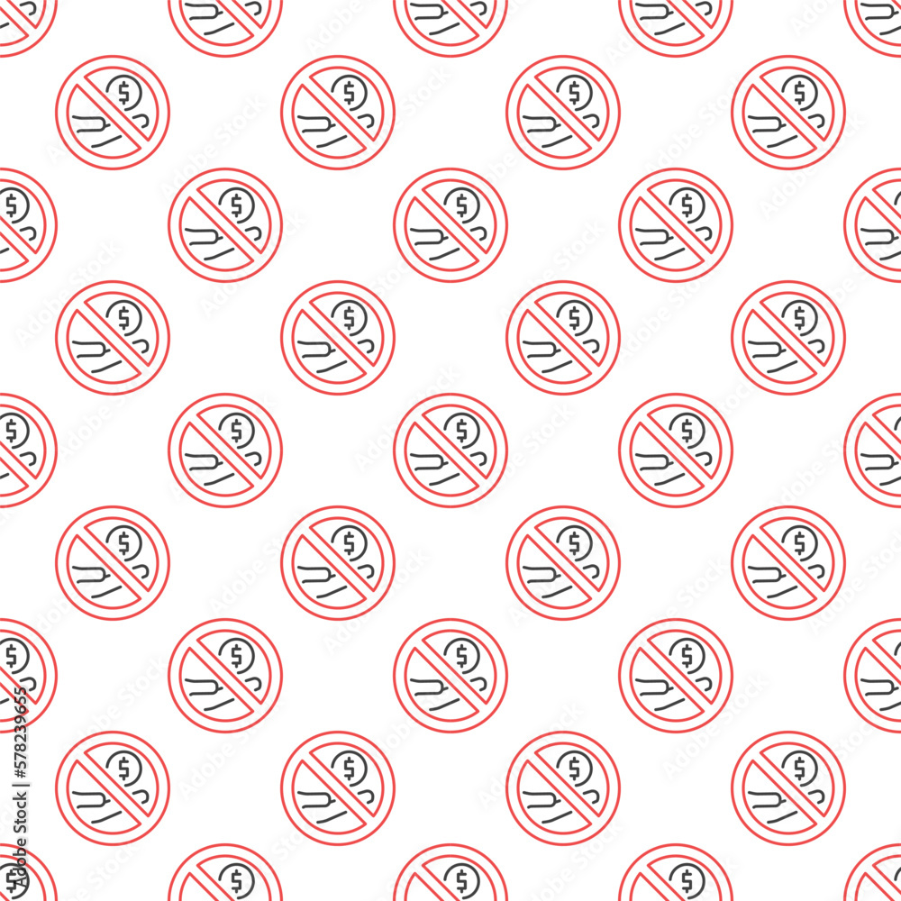 Poster stop corruption and bribery vector concept seamless pattern