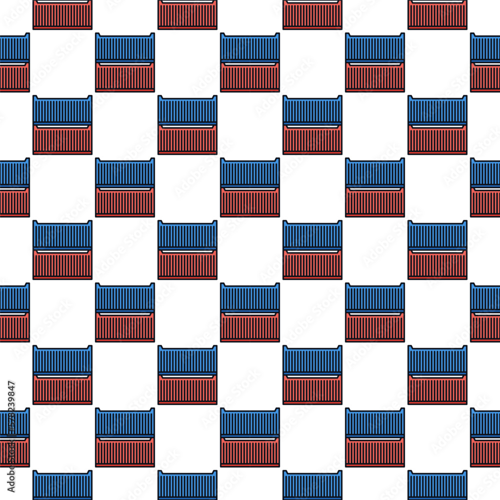 Poster two shipping containers vector modern seamless pattern