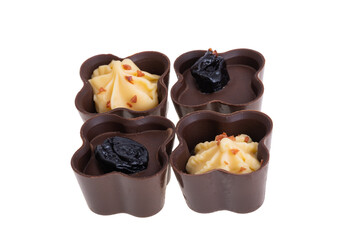 chocolate candies isolated