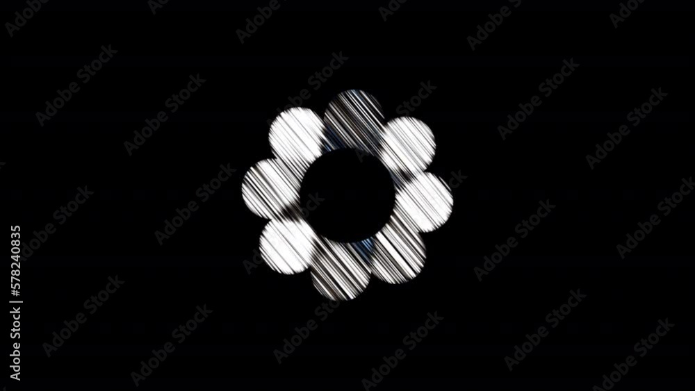 Poster colorful psychedelic rotating flower for circular shaped logo ideas. animated floral loopable animat