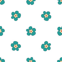 Cute floral vector seamless pattern
