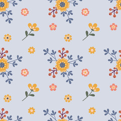 Cute floral vector seamless pattern