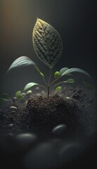 New growth of plant in garden. Generative AI