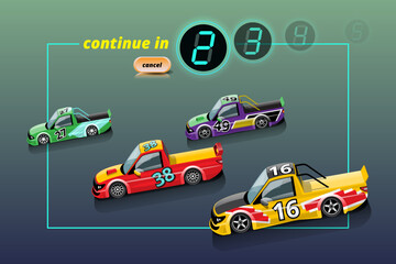 When game start player can select racing car in game library